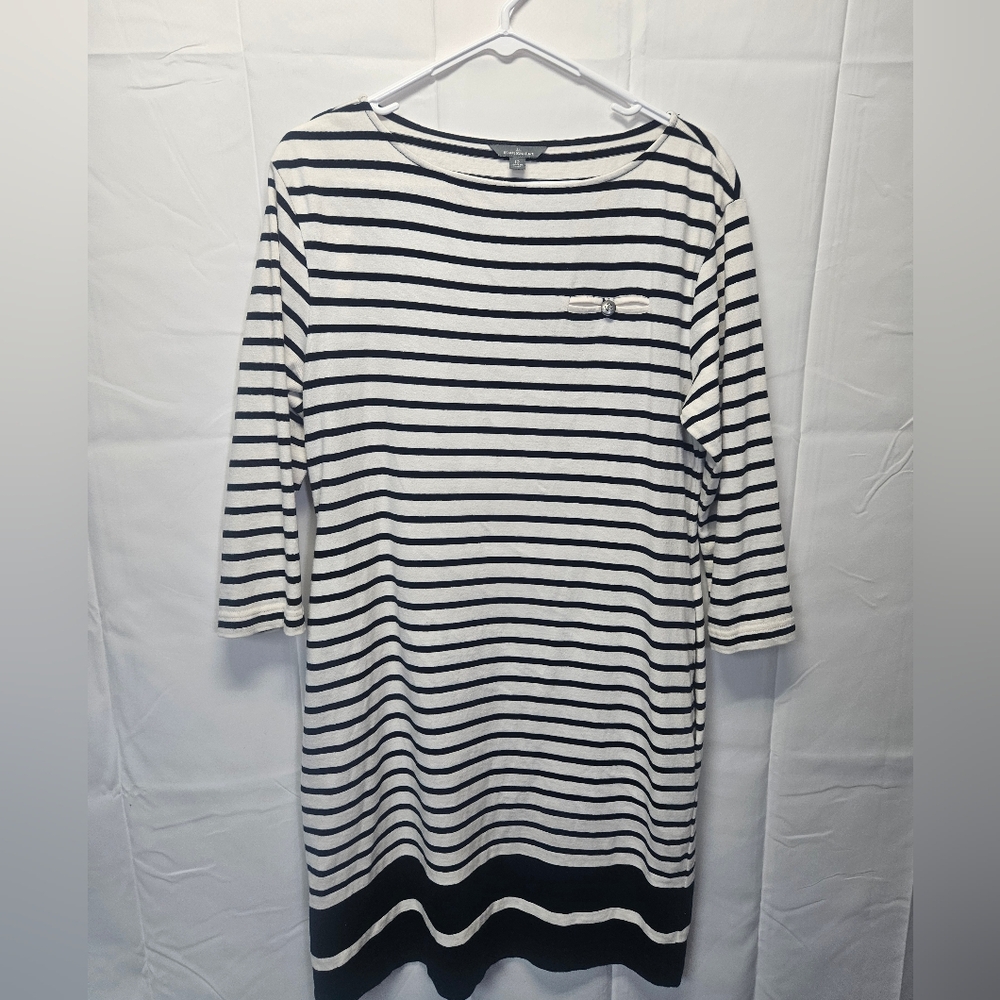 Signature LL Bean NWOT Striped Black and White T-Shirt Dress
